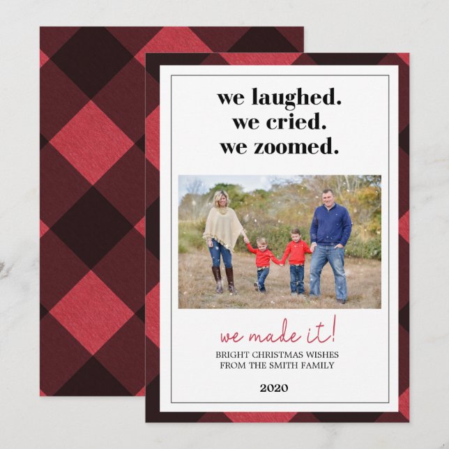 Pandemiskt julkort, Zoom julkort Inbjudningar (Fram/baksida)