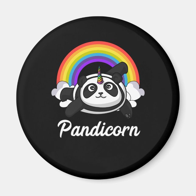Pandicorn Panda Bear Unicorn Magic Rainbow Magnet (Framsidan)
