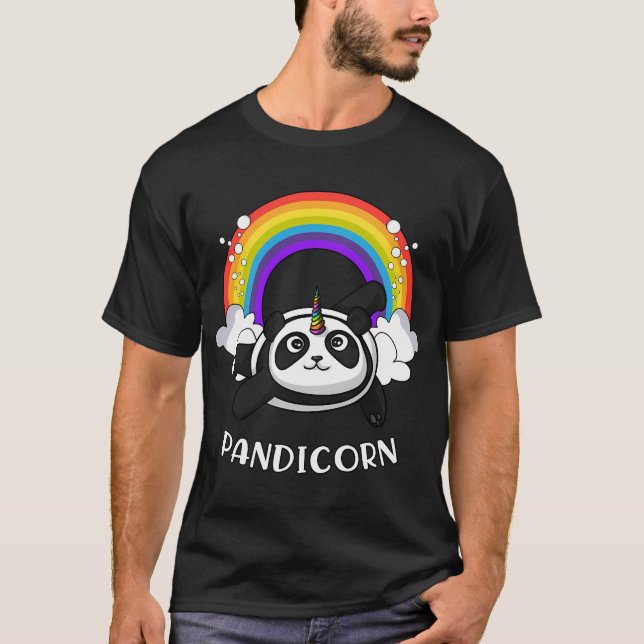 Pandicorn Panda Björn Enhörning T Shirt (Framsida)