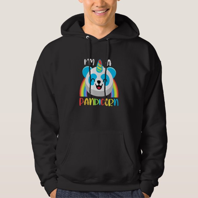 PANDICORN - Panda och Unicorn - Kids Hoodie (Framsida)