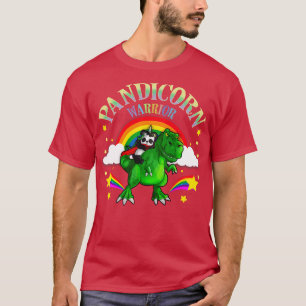 Pandicorn Warrior Panda Bear T Rex Dinosaur Shirt