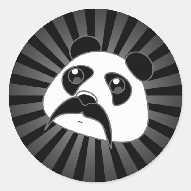 Pandlebar Mustache Runt Klistermärke (Framsida)