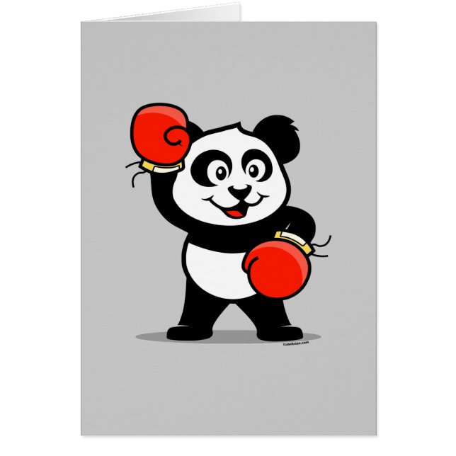 Pandon för att aktivera Cute Boxing Hälsningskort (Framsidan)