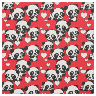 Pandor och hjärtan Valentine Fabric Tyg