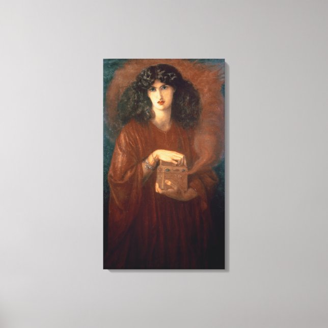 Pandora, 1871 (olja på arbetsyta) canvastryck (Framsida)