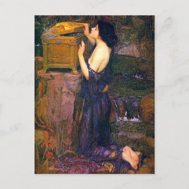 Pandora av John William Waterhouse Vykort (Framsida)