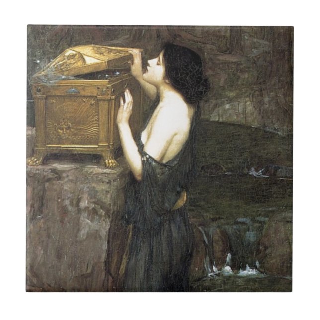 Pandora [John William Waterhouse] Kakelplatta (Framsidan)