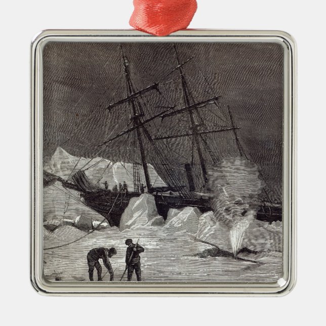 Pandora kontaktpunktdde i isen julgransprydnad metall (Framsidan)