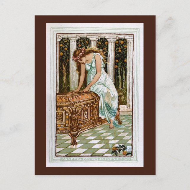 Pandora önskar öppna boxen vykort (Framsida)