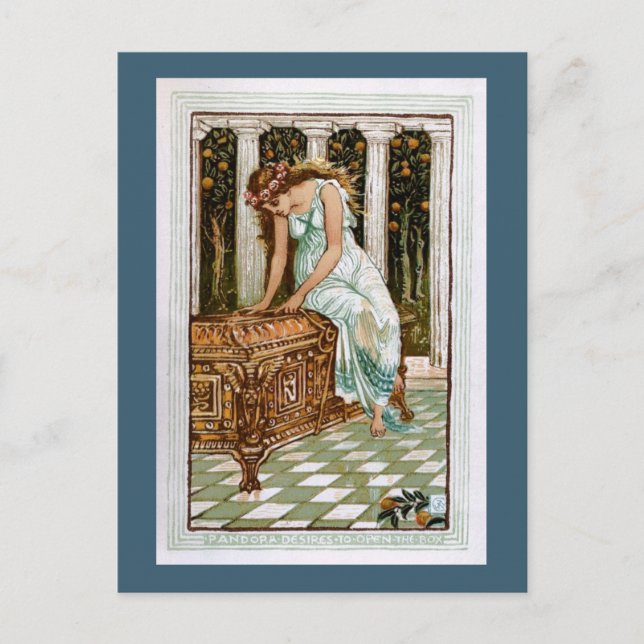 Pandora önskar öppna boxen vykort (Framsida)