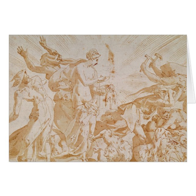 Pandora som öppnar boxas hälsningskort (Framsidan Horizontal)