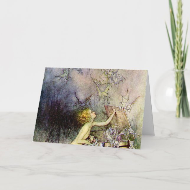 Pandoras ask av Arthur Rackham Kort (Framsida)