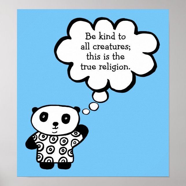 Pandy Panda Buddhist Be Kind Citat Poster (Framsidan)