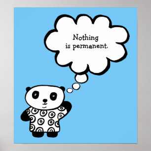 Pandy Panda Buddhist Permanent Citat Poster