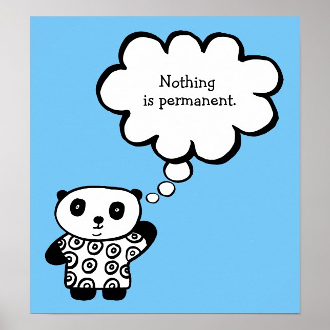 Pandy the Panda Buddhist Permanent Quote Poster (Framsidan)