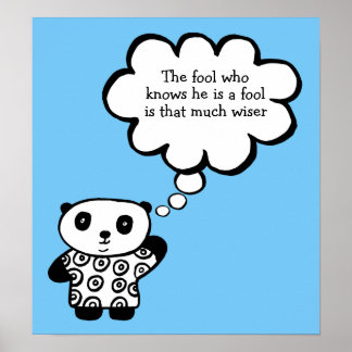 Pandy the Panda Buddhistisk Dumhet Citat Poster