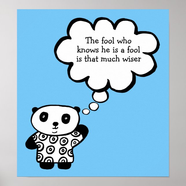 Pandy the Panda Buddhistisk Dumhet Citat Poster (Framsidan)