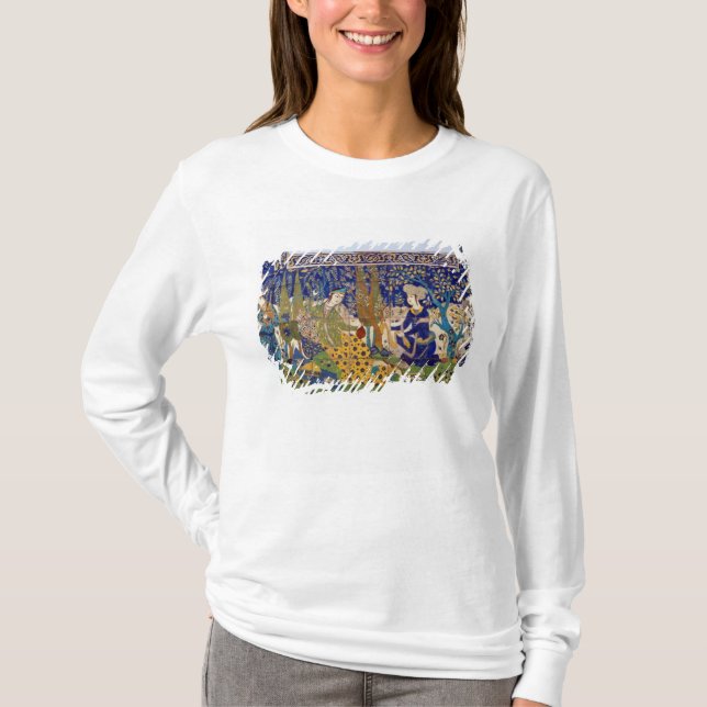 Panel av den glasade lergodsbelägga med tee shirt (Framsida)