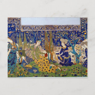 Panel av glaserat lerkärlsarbete, Isfahan Vykort