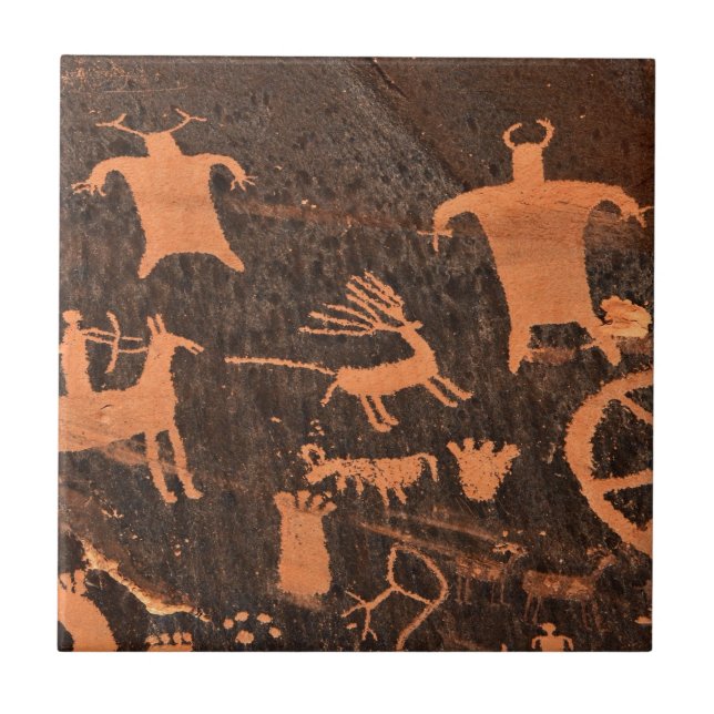 Panel för tidningsstenPetroglyph - Utah Kakelplatta (Framsidan)