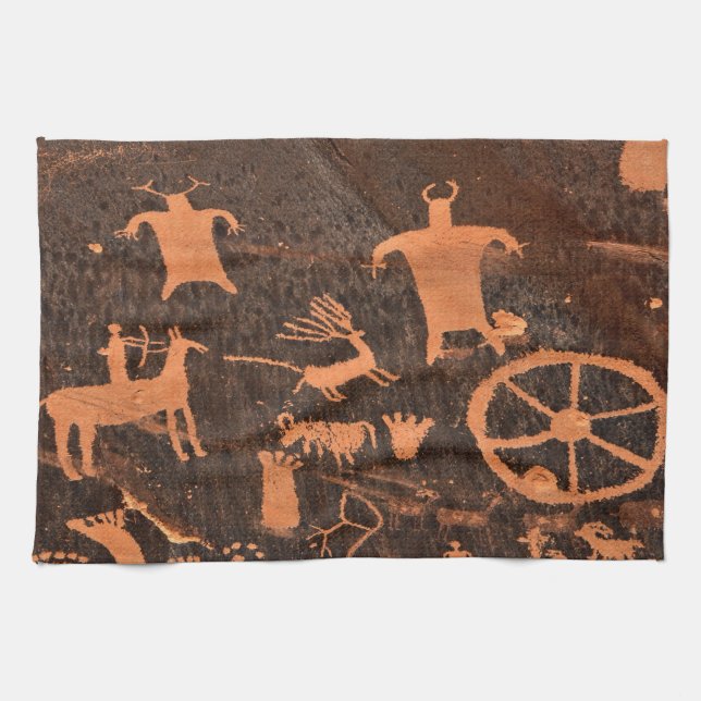 Panel för tidningsstenPetroglyph - Utah Kökshandduk (Horisontell)