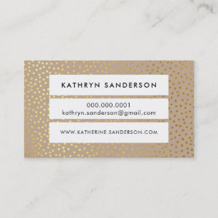 PANEL POLKA DOT CONFETTI spot modern kraft guld Visitkort