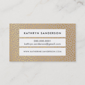 PANEL POLKA DOT CONFETTI spot modern kraft guld Visitkort
