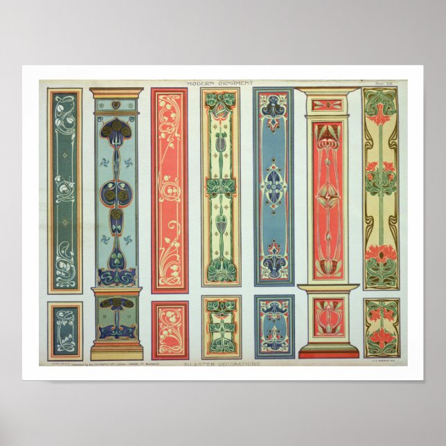 Paneldesign, platta XII från "Modern Ornament" (Mo Poster (Framsidan)