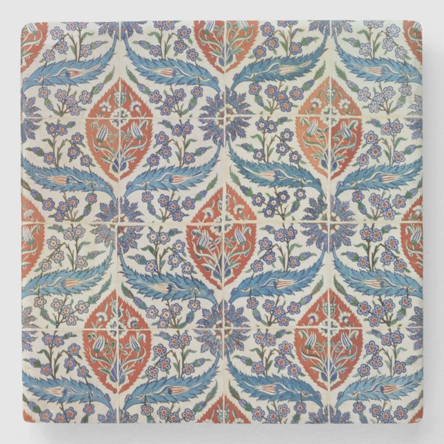 Panelen av Isnik lergods belägger med tegel Underlägg Sten (Framsidan)