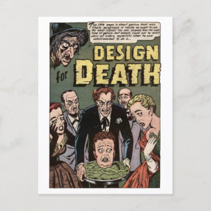 Panelen Design for Death Vintage Horror Tecknads Vykort