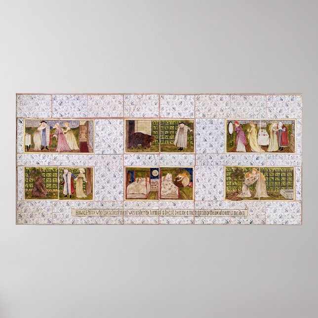 Panelen för plattor som skildrar skönhetstanken poster (Framsidan)