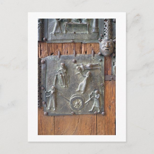 Panelen från lämnat handdörr, 12:e-århundradet (br vykort (Framsida)