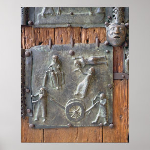 Panelen från vänstersidan räcker dörren, poster