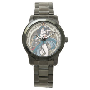 Panelen Woman Art nouveau Armbandsur
