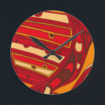 Paneler för Orange av abstrakt Rund Klocka<br><div class="desc">En surrealistisk dröm,  dessa abstrakter med ljusa färgader ser ut som smält vax som flödar genom en arbetsyta. Som en Jennifer Goldberger-skapelse är detta arbete fantastisk i sin fantasifulla använda av färg och linjer. Beställ idag!</div>