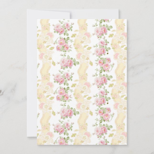 Panelkort Paulette Toile-ränder smörblomma Inbjudningar (Framsida)