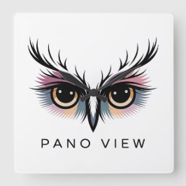 panelvy fyrkantig klocka