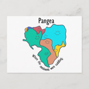 Pangea Continents Cuddling Multifärgad Helg Vykort