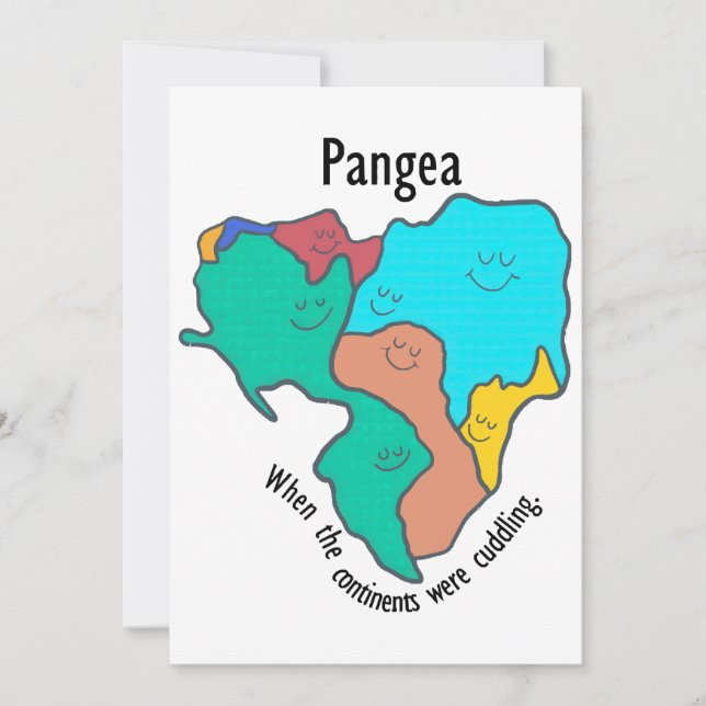Pangea Continents Cuddling Multifärgad Inbjudningar (Framsida)