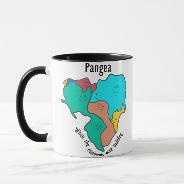 Pangea Continents Cuddling Multifärgad Mugg (Vänster)