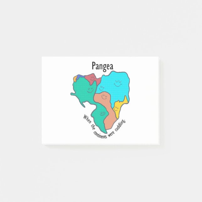 Pangea Continents Cuddling Multifärgad Post-it Block (Framsida)
