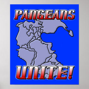 Pangea Förenar Geografi Affisch