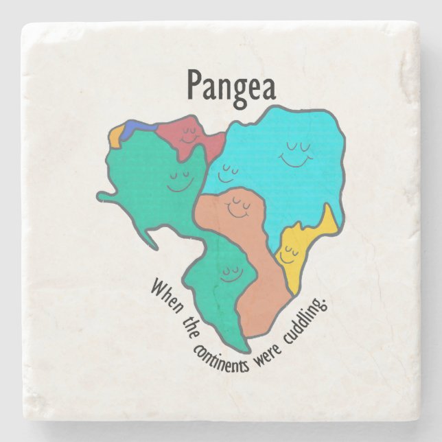 Pangea Kontinenter Kramande Flerfärgad Stenunderlägg (Framsidan)
