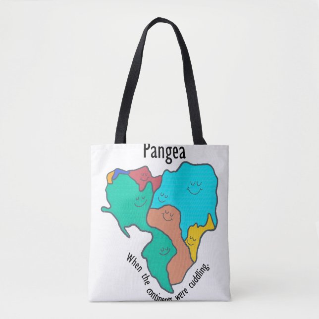 Pangea Kontinenter Kramande Flerfärgad Tygkasse (Framsida)