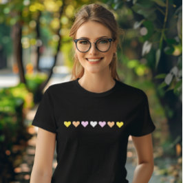 Pangender Flagga Pixel Heart T Shirt