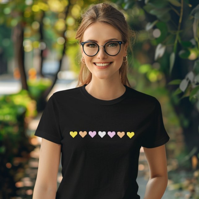 Pangender Flagga Pixel Heart T Shirt (Skapare uppladdad)