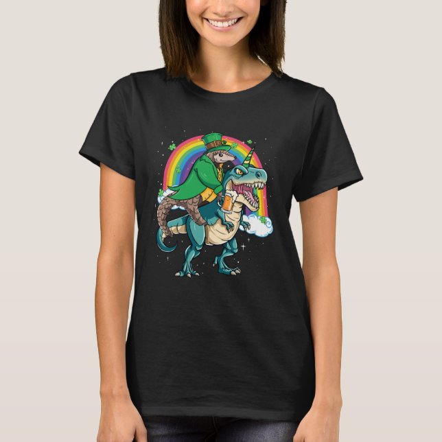 Pangolin Beer Dino Rex Horn Rainbow T Shirt (Framsida)