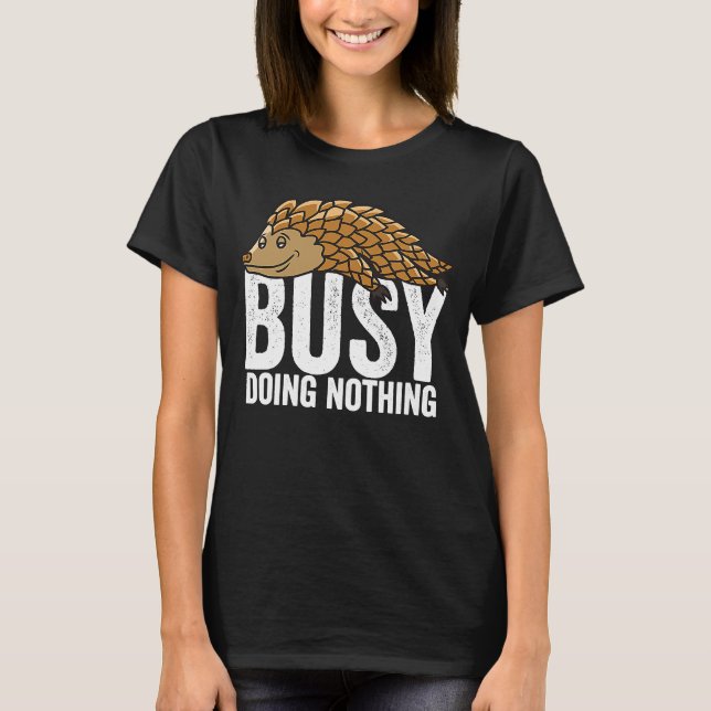 Pangolin Busy gör inget på Lazy Tee Boys Girls (Framsida)