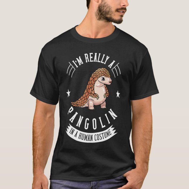 Pangolin Cute Spara de utrotningshotade arterna T Shirt (Framsida)