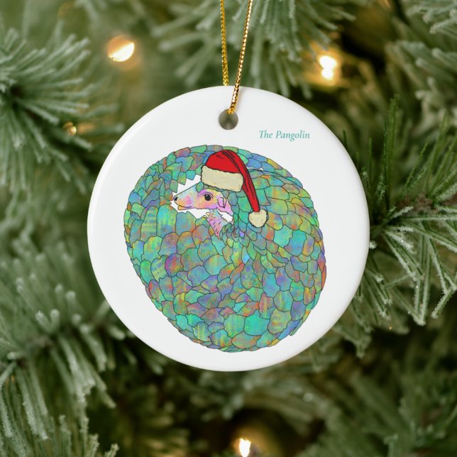 Pangolin Cute-utrotningshotat djur Julgransprydnad Keramik (Träd)